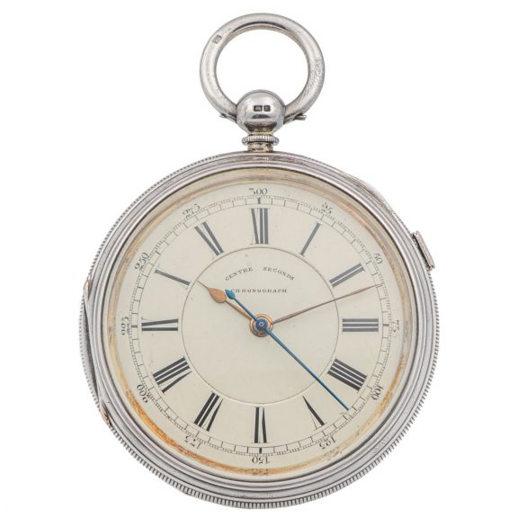 English silver center seconds chronograph Circa 1892