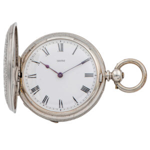 Swiss silver hunting cased cylinder pocket watch Circa 1860