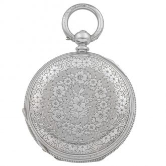 Swiss silver hunting cased cylinder pocket watch Circa 1860
