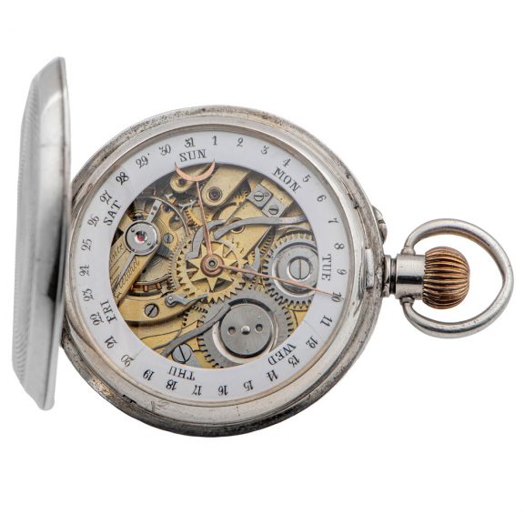 Swiss silver double faced hunting cased pocket watch Circa 1890 Swiss silver double faced hunting cased pocket watch Circa 1890