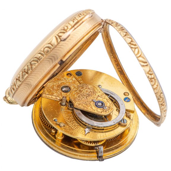 English 18 carat gold open faced verge pocket watch Circa 1826 English 18 carat gold open faced verge pocket watch Circa 1826