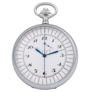 Swiss chrome keyless chronograph with minute counter Circa 1920