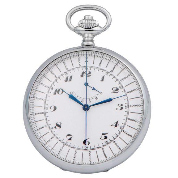 Swiss chrome keyless chronograph with minute counter Circa 1920