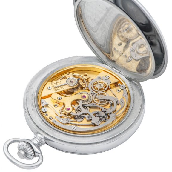 Swiss chrome keyless chronograph with minute counter Circa 1920 Swiss chrome keyless chronograph with minute counter Circa 1920