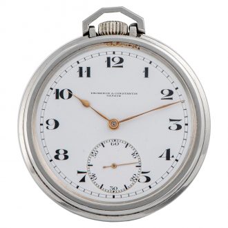 Swiss stainless steel open faced pocket watch Circa 1920