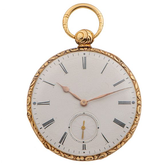 Swiss 18K yellow gold key winding pocket watch Circa 1830