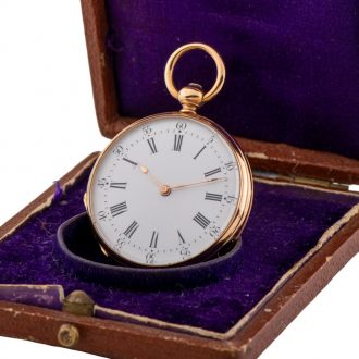 Swiss 18K pink gold key winding pendant watch Circa 1881