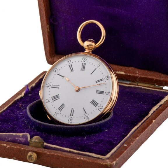 Swiss 18K pink gold key winding pendant watch Circa 1881 Swiss 18K pink gold key winding pendant watch Circa 1881