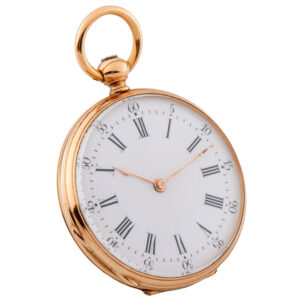 Swiss 18K pink gold key winding pendant watch Circa 1881