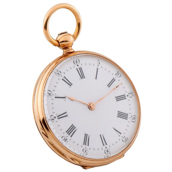 Swiss 18K pink gold key winding pendant watch Circa 1881