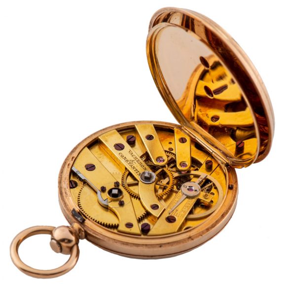 Swiss 18K pink gold key winding pendant watch Circa 1881 Swiss 18K pink gold key winding pendant watch Circa 1881