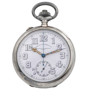 Swiss silver military chronograph pocket watch Circa 1920