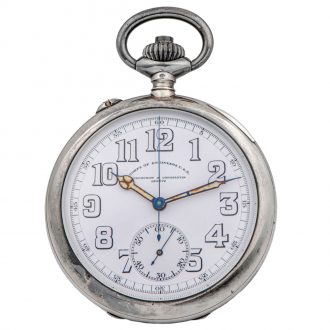 Swiss silver military chronograph pocket watch Circa 1920