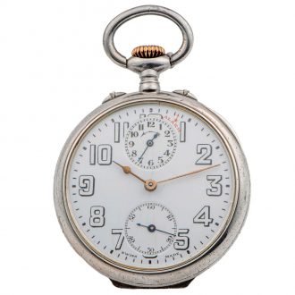 Large Swiss silver open faced lever pocket watch, Circa 1920