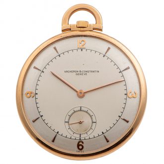 Swiss 18 carat pink gold keyless lever dress watch Circa 1940