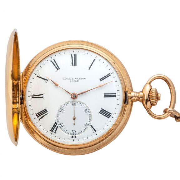 Swiss 18K yellow gold hunting cased pocket watch Circa 1910