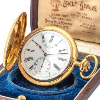 Fine Swiss 18 carat gold keyless lever pocket watch Circa 1910