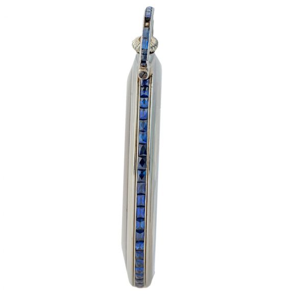 Swiss white gold dress watch with sapphire set band Circa 1930 Swiss white gold dress watch with sapphire set band Circa 1930