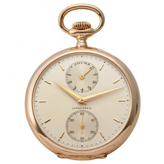 Swiss 14K gold watch with eight day power reserve Circa 1955