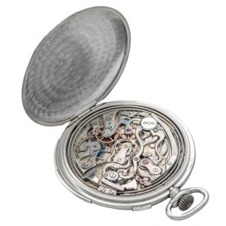 Swiss platinum minute repeating chronograph Circa 1925 Swiss platinum minute repeating chronograph Circa 1925
