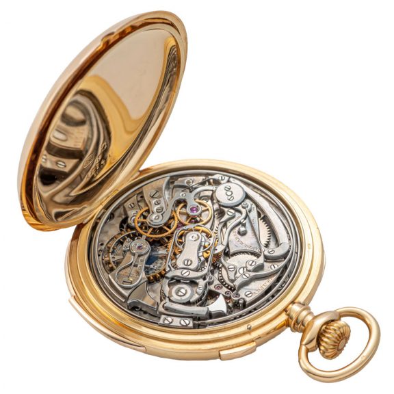 Swiss 18K gold minute repeating chronograph Circa 1910 Swiss 18K gold minute repeating chronograph Circa 1910