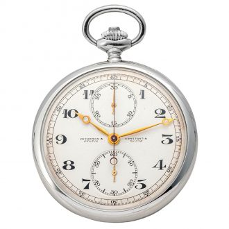 Fine Swiss platinum open faced chronograph with register Circa 1928