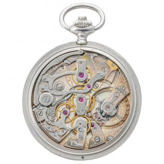 Fine Swiss platinum open faced chronograph with register Circa 1928