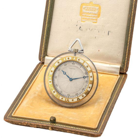 French rock crystal and diamond set pocket watch Circa 1916 French rock crystal and diamond set pocket watch Circa 1916