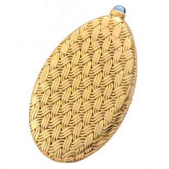 Unusual Swiss 18K gold pebble shaped purse watch Circa 1980