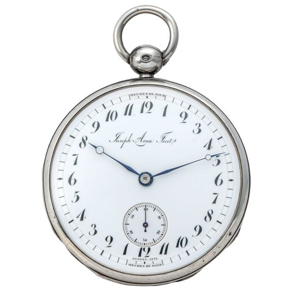 Swiss silver watch with double 12-hour numerals Circa 1823