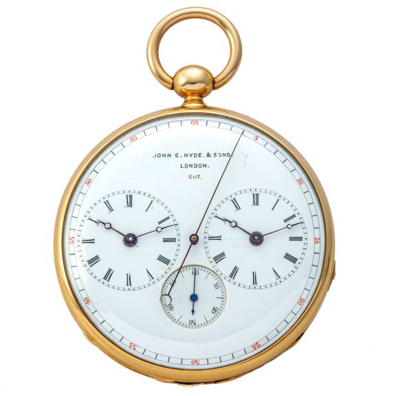 English 18K gold center seconds captain's watch Circa 1860