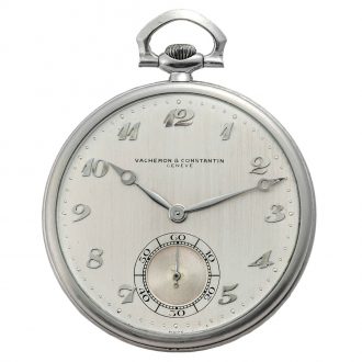 Fine Swiss platinum open faced keyless dress watch Circa 1930