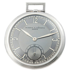 Elegant Swiss platinum keyless dress pocket watch Circa 1935