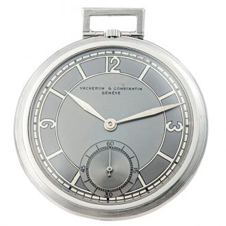 Elegant Swiss platinum keyless dress pocket watch Circa 1935