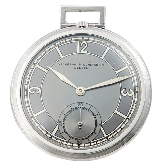 Elegant Swiss platinum keyless dress pocket watch Circa 1935