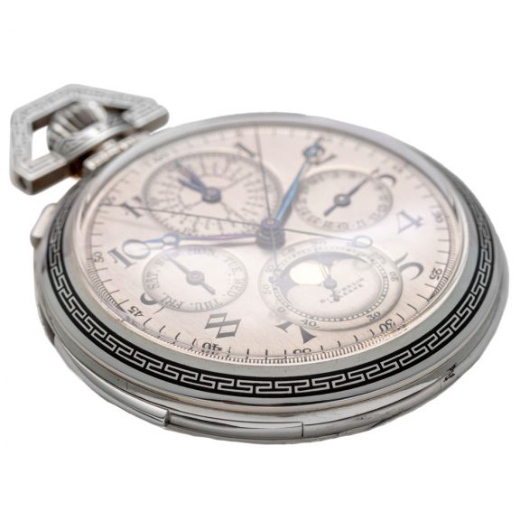 Swiss 18 carat white gold complicated lever watch Circa 1912 Swiss 18 carat white gold complicated lever watch Circa 1912