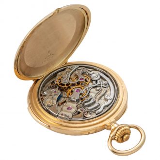 Swiss 18K gold repeating chronograph pocket watch Circa 1910