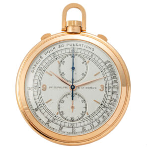 Swiss gold chronograph with pulsometer scale Circa 1943