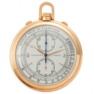 Swiss gold chronograph with pulsometer scale Circa 1943