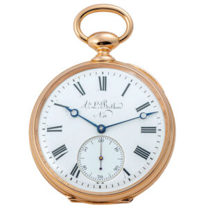 Swiss 18K rose gold open faced lever pocket watch Circa 1860