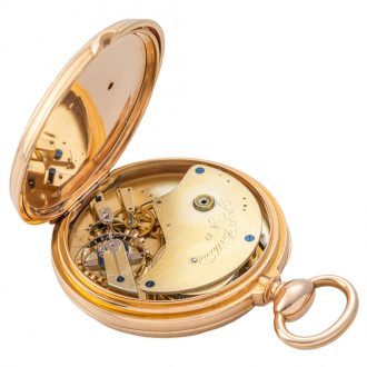 Swiss 18K rose gold open faced lever pocket watch Circa 1860