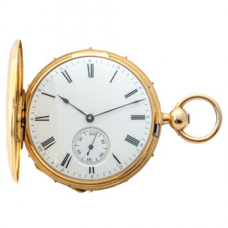 Swiss 18 carat gold and enamel chronometer Circa 1850