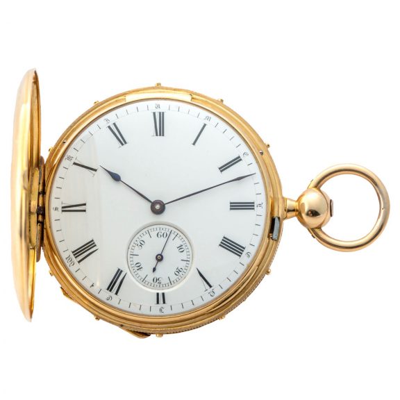 Swiss 18 carat gold and enamel chronometer Circa 1850 Swiss 18 carat gold and enamel chronometer Circa 1850