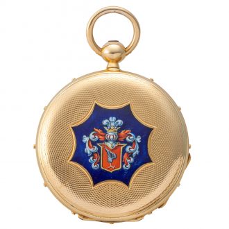 Swiss 18 carat gold and enamel chronometer Circa 1850