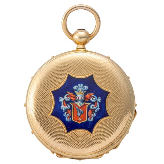 Swiss 18 carat gold and enamel chronometer Circa 1850