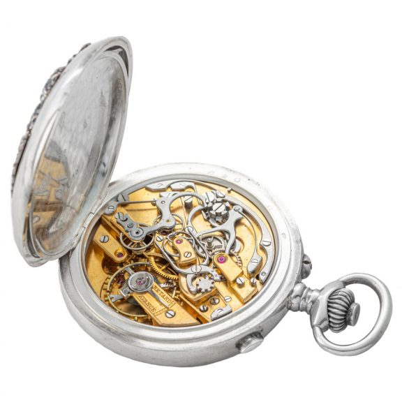 French silver pocket watch with split seconds chronograph Circa 1896 French silver pocket watch with split seconds chronograph Circa 1896