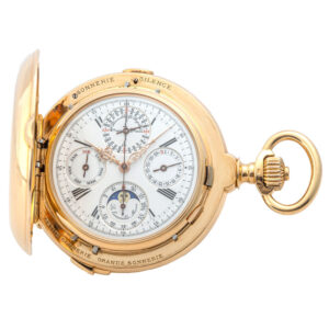 Important Swiss 18K gold astronomical clock watch Circa 1895