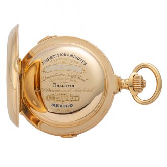 Important Swiss 18K gold astronomical clock watch Circa 1895