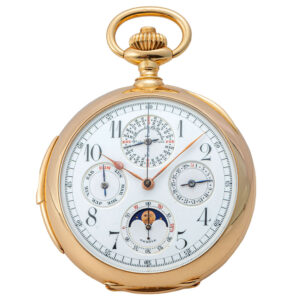 Swiss gold astronomical repeating lever pocket watch Circa 1910