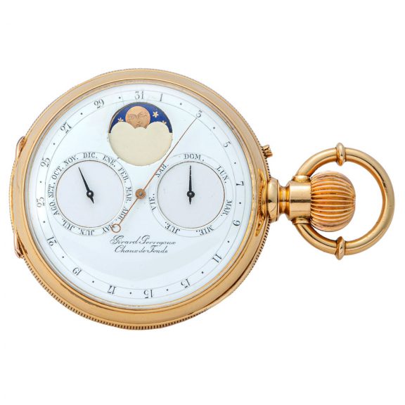 Rare Swiss 18 carat gold double faced pocket watch Circa 1890 Rare Swiss 18 carat gold double faced pocket watch Circa 1890